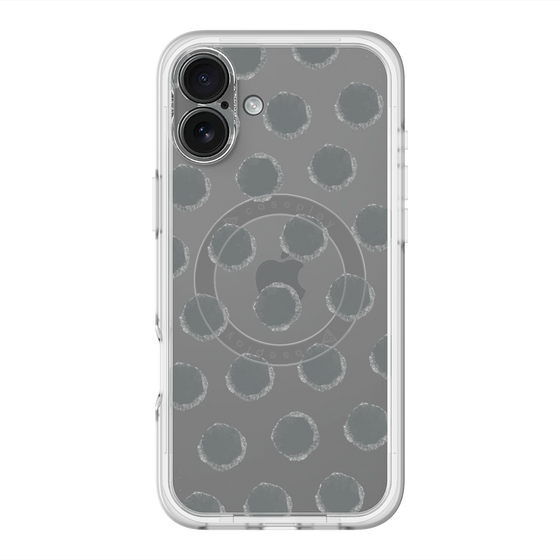 スリムプロテクションプレミアムケース with MagSafe［ オリジナル - 推し色水玉 - ブラック ］