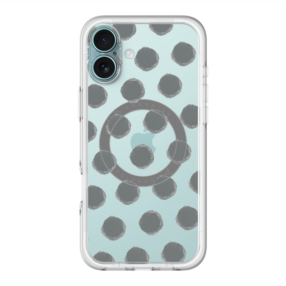 スリムプロテクションプレミアムケース with MagSafe［ オリジナル - 推し色水玉 - ブラック ］