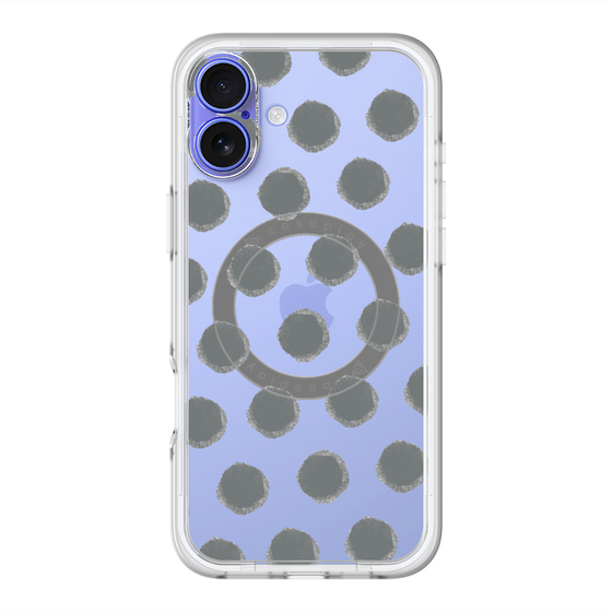 スリムプロテクションプレミアムケース with MagSafe［ オリジナル - 推し色水玉 - ブラック ］