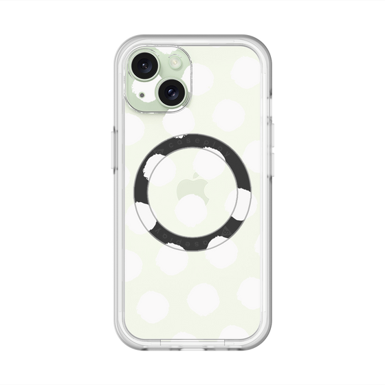 スリムプロテクションプレミアムケース with MagSafe［ オリジナル - 推し色水玉 - ホワイト ］