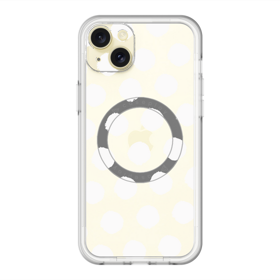 スリムプロテクションプレミアムケース with MagSafe［ オリジナル - 推し色水玉 - ホワイト ］