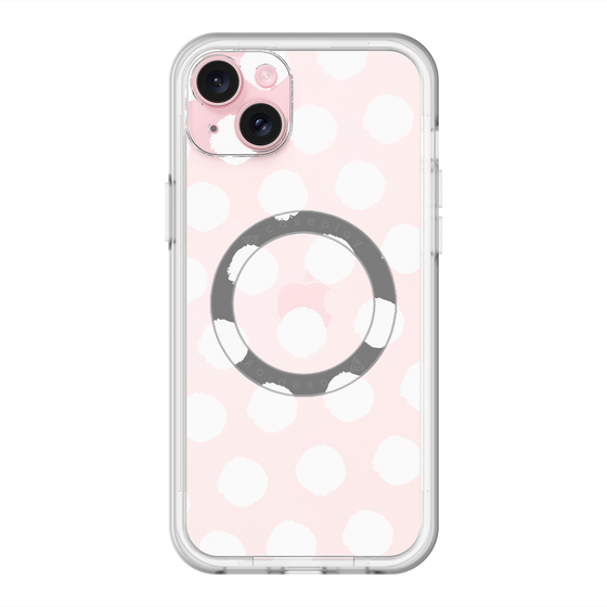 スリムプロテクションプレミアムケース with MagSafe［ オリジナル - 推し色水玉 - ホワイト ］