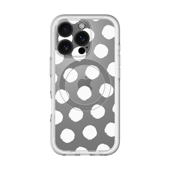 スリムプロテクションプレミアムケース with MagSafe［ オリジナル - 推し色水玉 - ホワイト ］