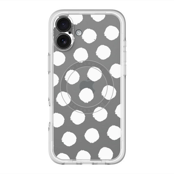 スリムプロテクションプレミアムケース with MagSafe［ オリジナル - 推し色水玉 - ホワイト ］
