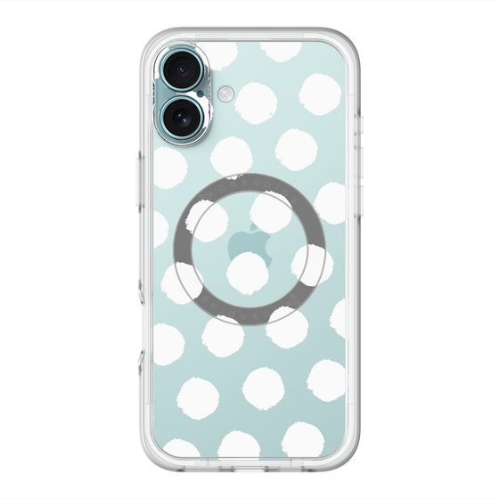 スリムプロテクションプレミアムケース with MagSafe［ オリジナル - 推し色水玉 - ホワイト ］