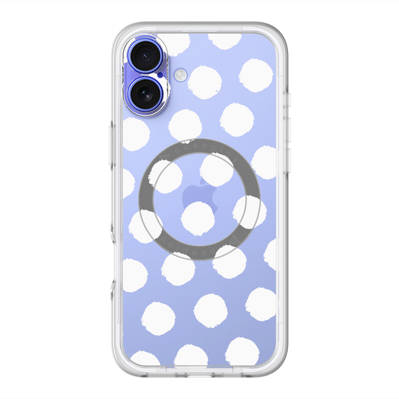 スリムプロテクションプレミアムケース with MagSafe［ オリジナル - 推し色水玉 - ホワイト ］