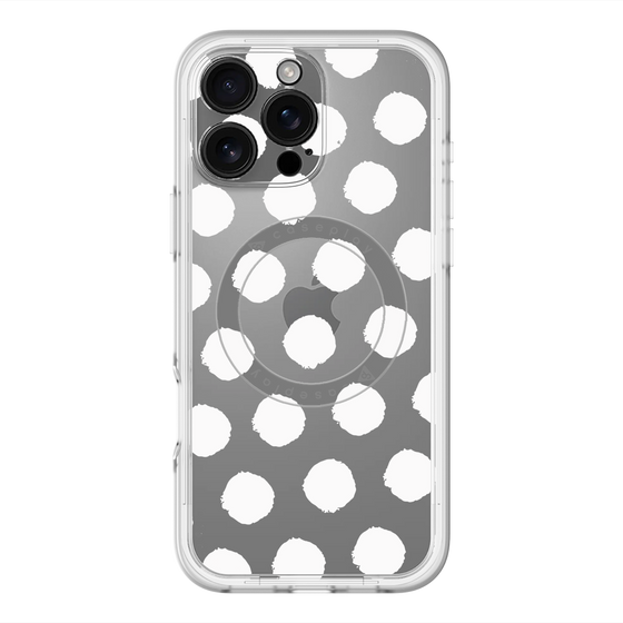 スリムプロテクションプレミアムケース with MagSafe［ オリジナル - 推し色水玉 - ホワイト ］