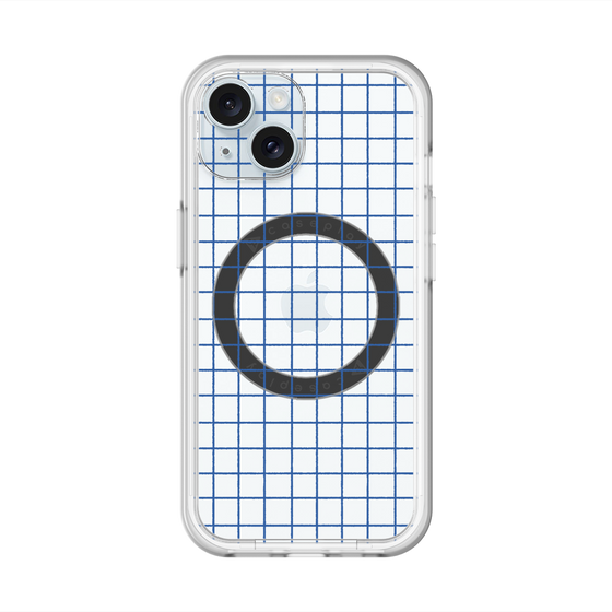 スリムプロテクションプレミアムケース with MagSafe［ オリジナル - 推し色チェック - ブルー ］