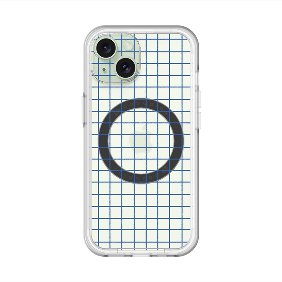 スリムプロテクションプレミアムケース with MagSafe［ オリジナル - 推し色チェック - ブルー ］