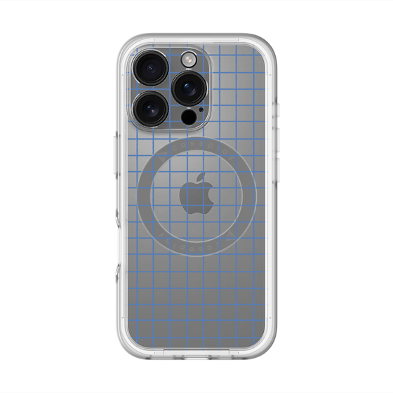スリムプロテクションプレミアムケース with MagSafe［ オリジナル - 推し色チェック - ブルー ］