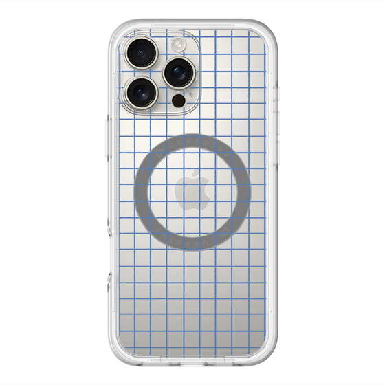 スリムプロテクションプレミアムケース with MagSafe［ オリジナル - 推し色チェック - ブルー ］