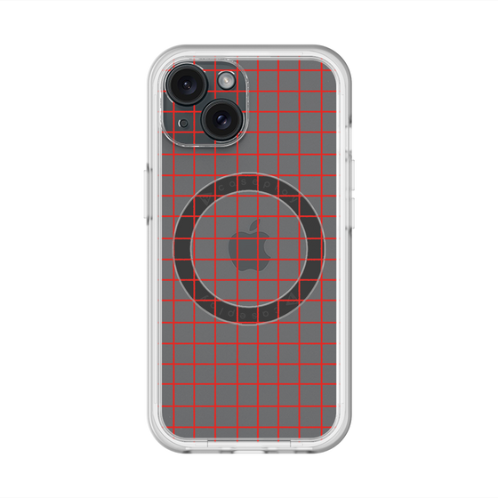 スリムプロテクションプレミアムケース with MagSafe［ オリジナル - 推し色チェック - レッド ］