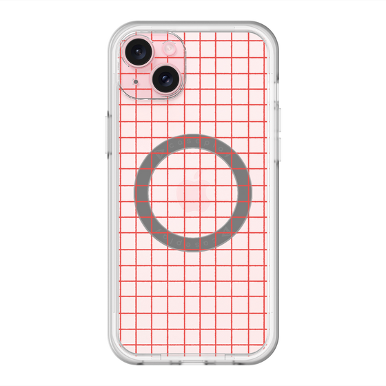 スリムプロテクションプレミアムケース with MagSafe［ オリジナル - 推し色チェック - レッド ］