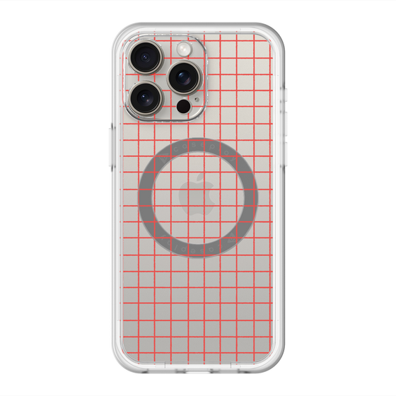 スリムプロテクションプレミアムケース with MagSafe［ オリジナル - 推し色チェック - レッド ］