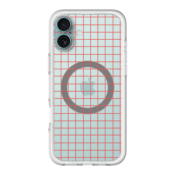 スリムプロテクションプレミアムケース with MagSafe［ オリジナル - 推し色チェック - レッド ］
