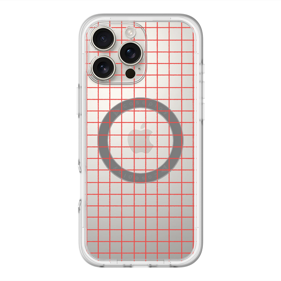 スリムプロテクションプレミアムケース with MagSafe［ オリジナル - 推し色チェック - レッド ］