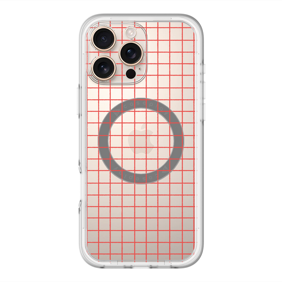 スリムプロテクションプレミアムケース with MagSafe［ オリジナル - 推し色チェック - レッド ］