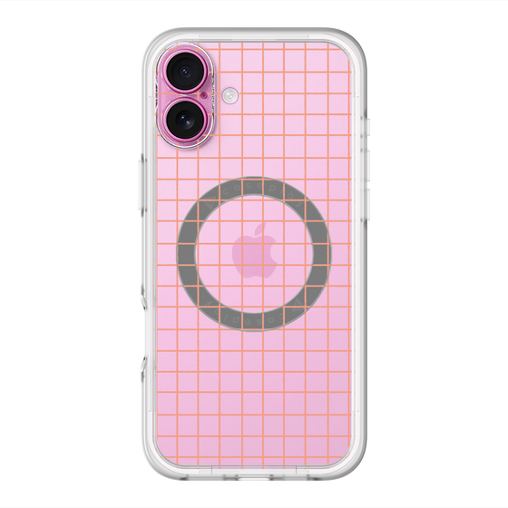 スリムプロテクションプレミアムケース with MagSafe［ オリジナル - 推し色チェック - オレンジ ］