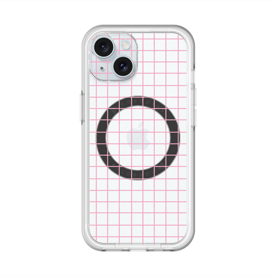 スリムプロテクションプレミアムケース with MagSafe［ オリジナル - 推し色チェック - ピンク ］