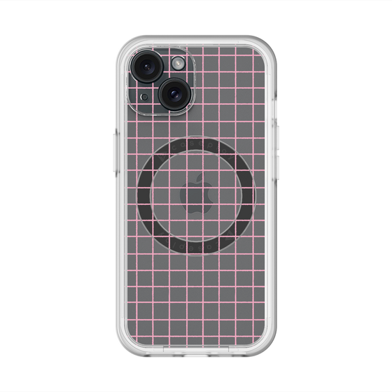 スリムプロテクションプレミアムケース with MagSafe［ オリジナル - 推し色チェック - ピンク ］