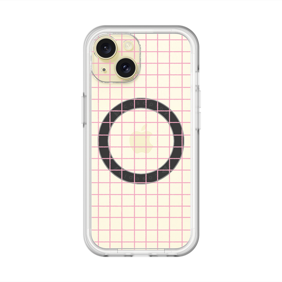 スリムプロテクションプレミアムケース with MagSafe［ オリジナル - 推し色チェック - ピンク ］