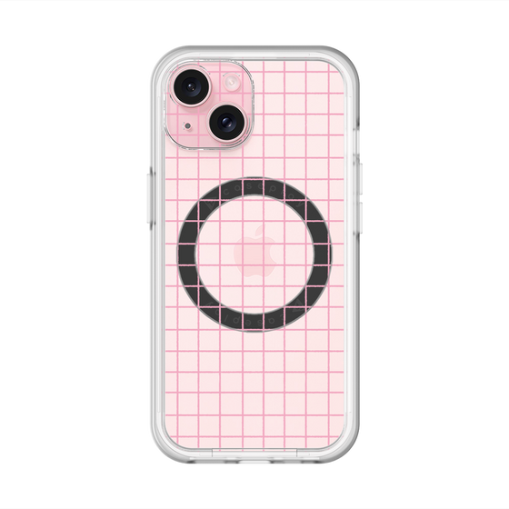 スリムプロテクションプレミアムケース with MagSafe［ オリジナル - 推し色チェック - ピンク ］