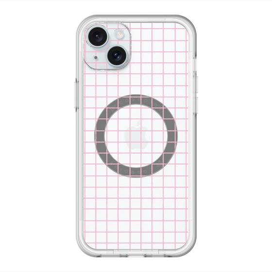 スリムプロテクションプレミアムケース with MagSafe［ オリジナル - 推し色チェック - ピンク ］