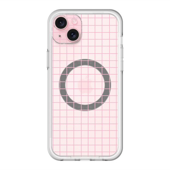 スリムプロテクションプレミアムケース with MagSafe［ オリジナル - 推し色チェック - ピンク ］