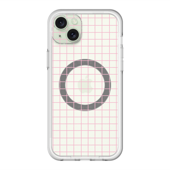 スリムプロテクションプレミアムケース with MagSafe［ オリジナル - 推し色チェック - ピンク ］