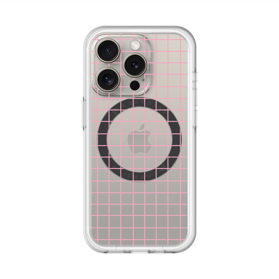 スリムプロテクションプレミアムケース with MagSafe［ オリジナル - 推し色チェック - ピンク ］