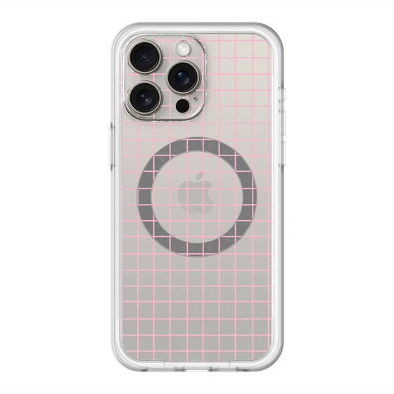 スリムプロテクションプレミアムケース with MagSafe［ オリジナル - 推し色チェック - ピンク ］