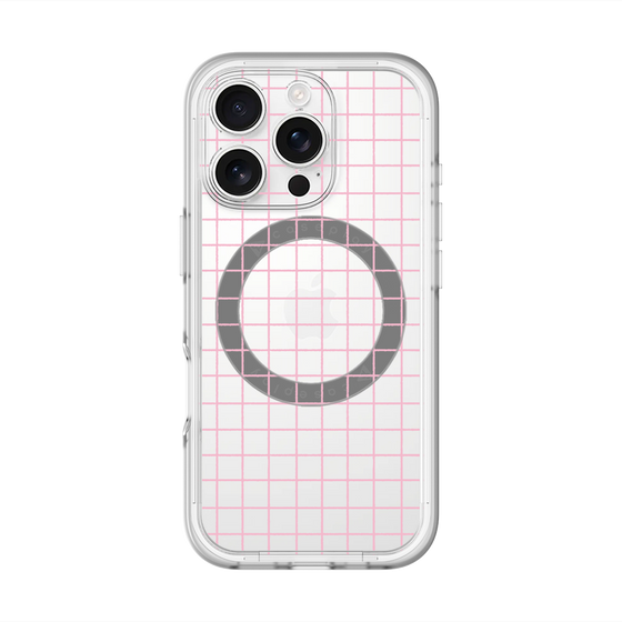 スリムプロテクションプレミアムケース with MagSafe［ オリジナル - 推し色チェック - ピンク ］