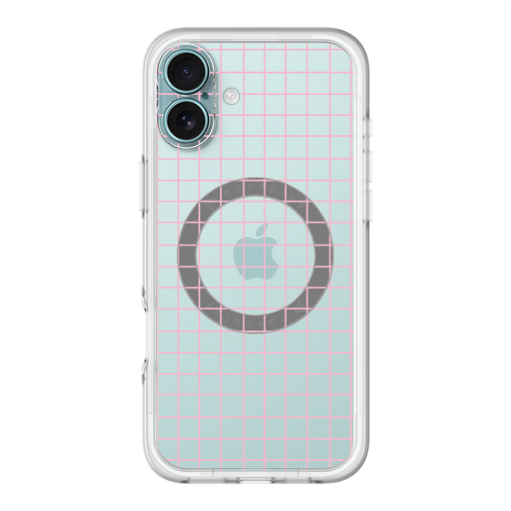 スリムプロテクションプレミアムケース with MagSafe［ オリジナル - 推し色チェック - ピンク ］