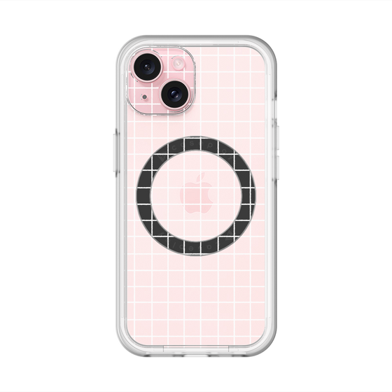 スリムプロテクションプレミアムケース with MagSafe［ オリジナル - 推し色チェック - ホワイト ］