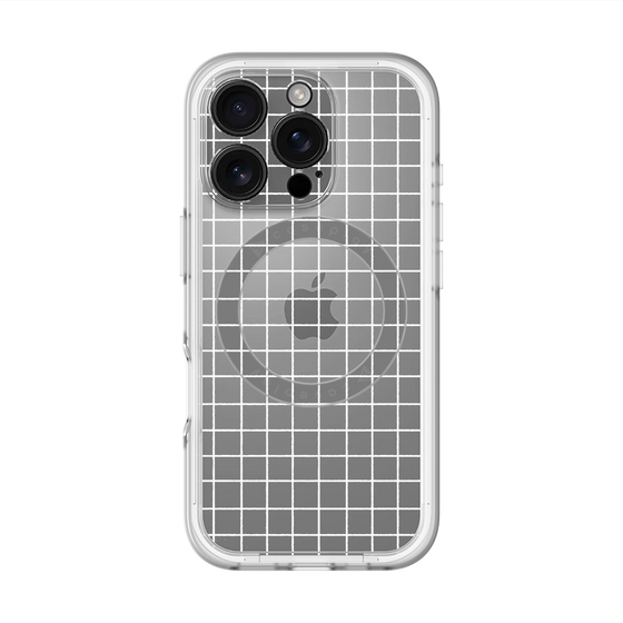 スリムプロテクションプレミアムケース with MagSafe［ オリジナル - 推し色チェック - ホワイト ］