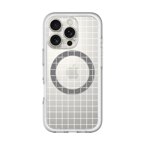 スリムプロテクションプレミアムケース with MagSafe［ オリジナル - 推し色チェック - ホワイト ］