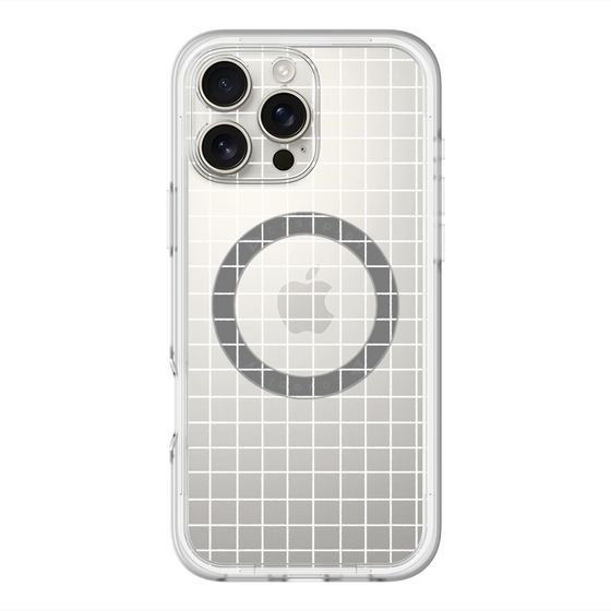 スリムプロテクションプレミアムケース with MagSafe［ オリジナル - 推し色チェック - ホワイト ］