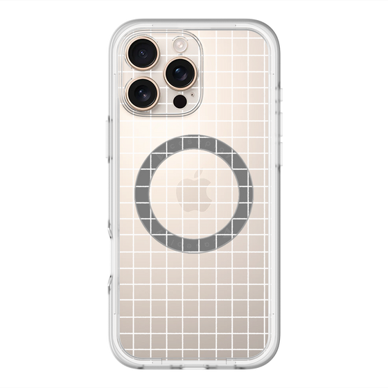 スリムプロテクションプレミアムケース with MagSafe［ オリジナル - 推し色チェック - ホワイト ］