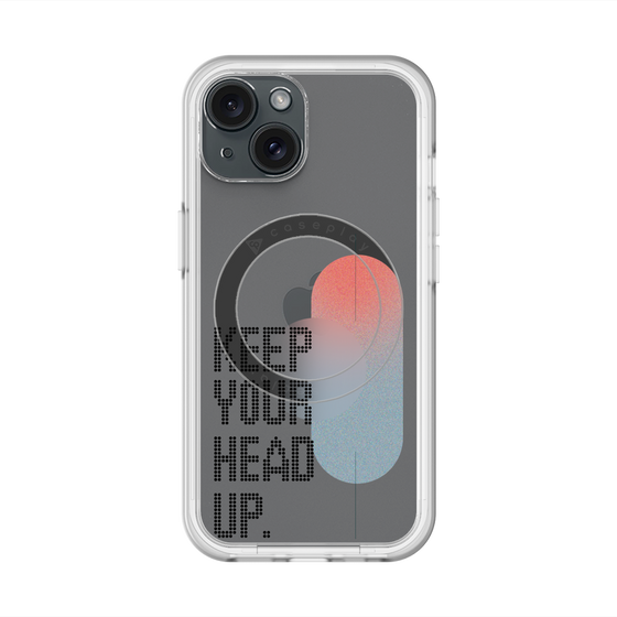 スリムプロテクションプレミアムケース with MagSafe［ オリジナル - ドットオーバーレイ - KEEP YOUR HEAD UP/A ］