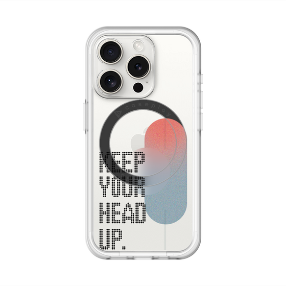 スリムプロテクションプレミアムケース with MagSafe［ オリジナル - ドットオーバーレイ - KEEP YOUR HEAD UP/A ］