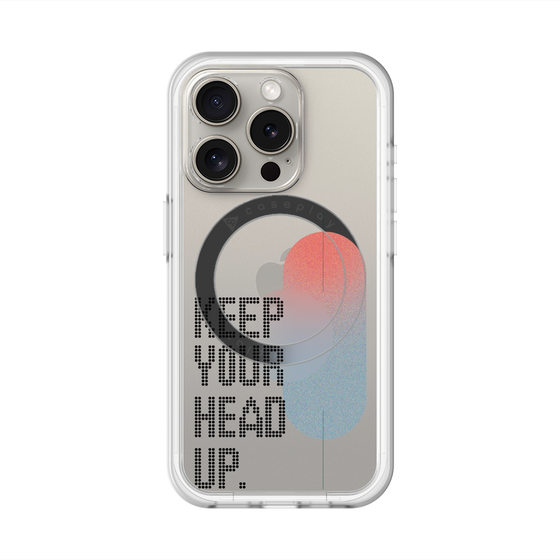 スリムプロテクションプレミアムケース with MagSafe［ オリジナル - ドットオーバーレイ - KEEP YOUR HEAD UP/A ］