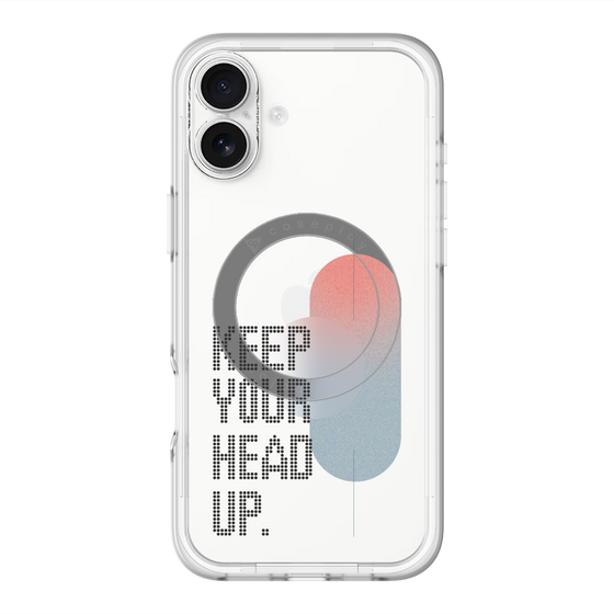 スリムプロテクションプレミアムケース with MagSafe［ オリジナル - ドットオーバーレイ - KEEP YOUR HEAD UP/A ］