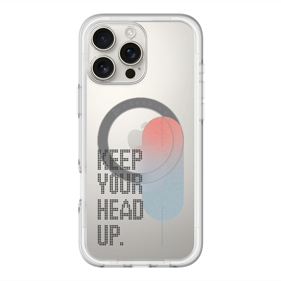 スリムプロテクションプレミアムケース with MagSafe［ オリジナル - ドットオーバーレイ - KEEP YOUR HEAD UP/A ］