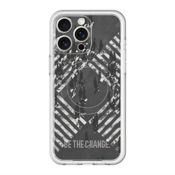 スリムプロテクションプレミアムケース with MagSafe［ オリジナル - ドットオーバーレイ - BE THE CHANGE/B ］