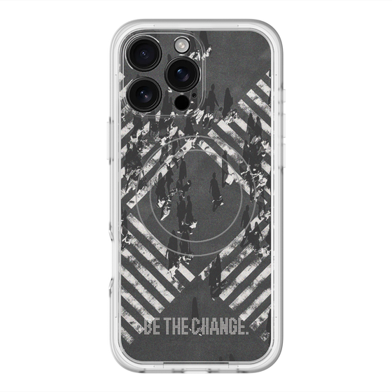 スリムプロテクションプレミアムケース with MagSafe［ オリジナル - ドットオーバーレイ - BE THE CHANGE/B ］