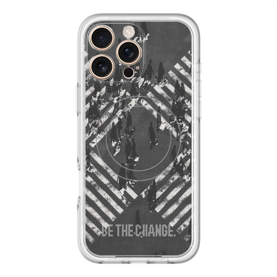 スリムプロテクションプレミアムケース with MagSafe［ オリジナル - ドットオーバーレイ - BE THE CHANGE/B ］