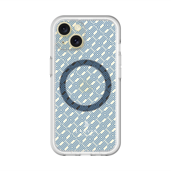 スリムプロテクションプレミアムケース with MagSafe［ LANVIN COLLECTION - ロゴパターン - ブルー ］