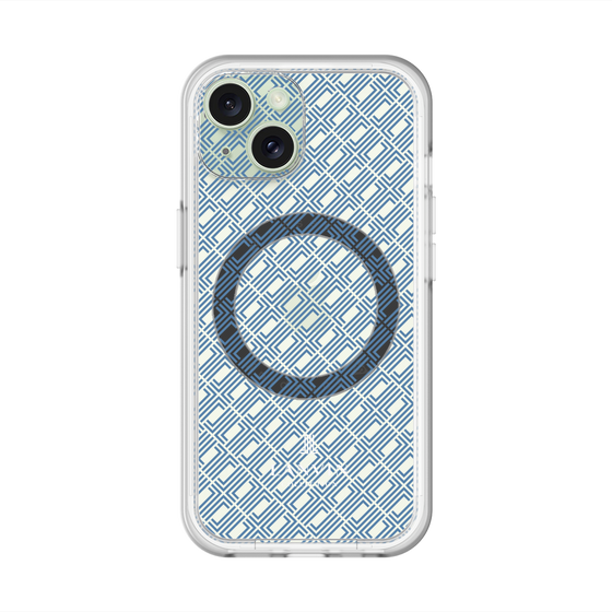 スリムプロテクションプレミアムケース with MagSafe［ LANVIN COLLECTION - ロゴパターン - ブルー ］