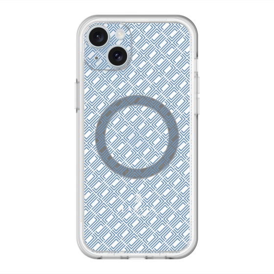 スリムプロテクションプレミアムケース with MagSafe［ LANVIN COLLECTION - ロゴパターン - ブルー ］