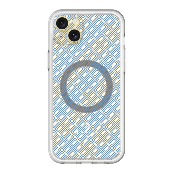 スリムプロテクションプレミアムケース with MagSafe［ LANVIN COLLECTION - ロゴパターン - ブルー ］